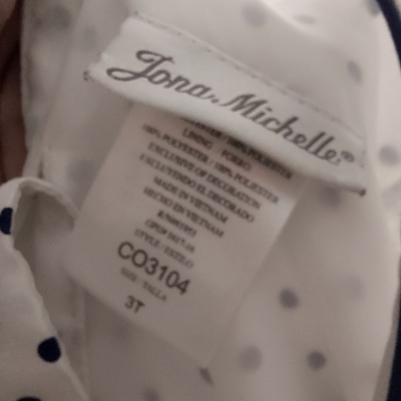 JONA MICHELLE DOT RUFFLE TIE BACK GIRLS FORMAL DRESS - Picture 4 of 8